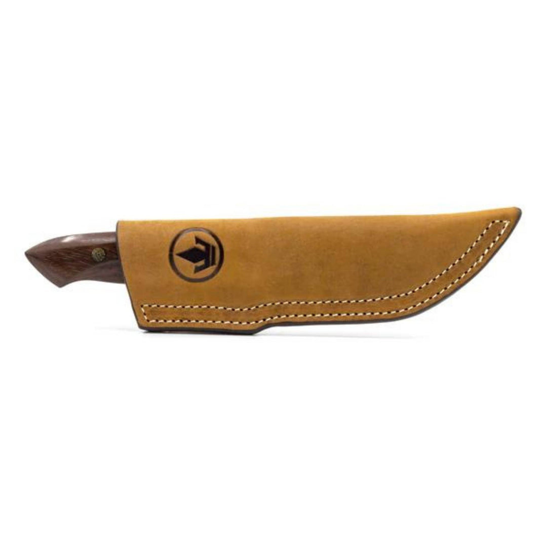 Couteau de chasse par Lamoureux and Sons Matapedia avec manche en bois de cocobolo dans son fourreau