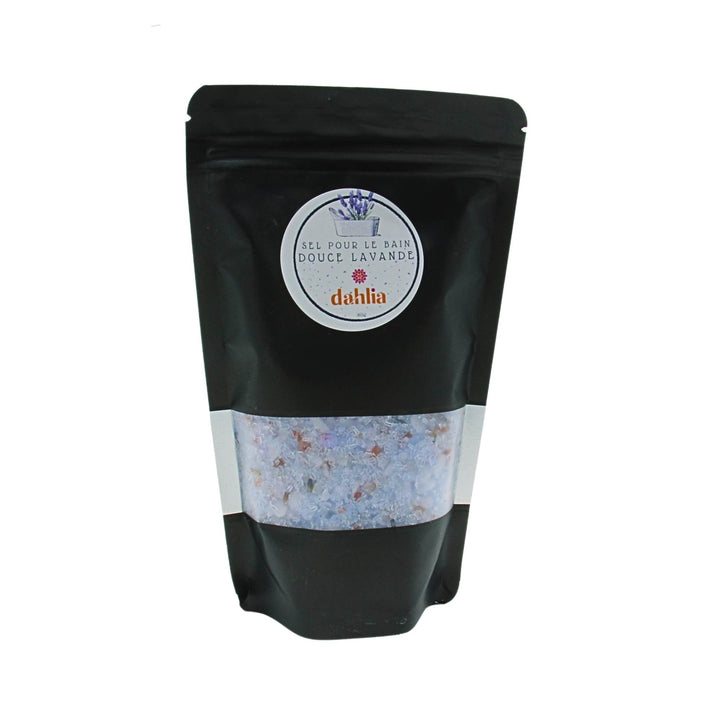 Sachet de sel de bain Douce lavande mauve par Dahlia vu de devant