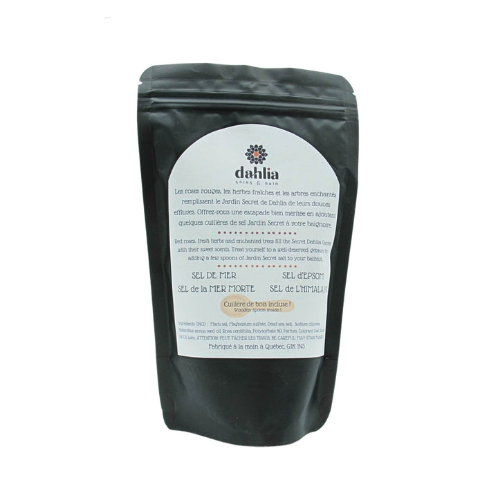 Sachet de sel de bain rose Jardin secret par Dahlia vu de derrière