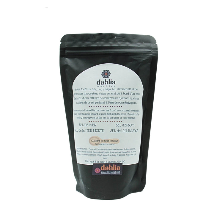 Sachet de sel de bain Taiga par Dahlia vu de derrière