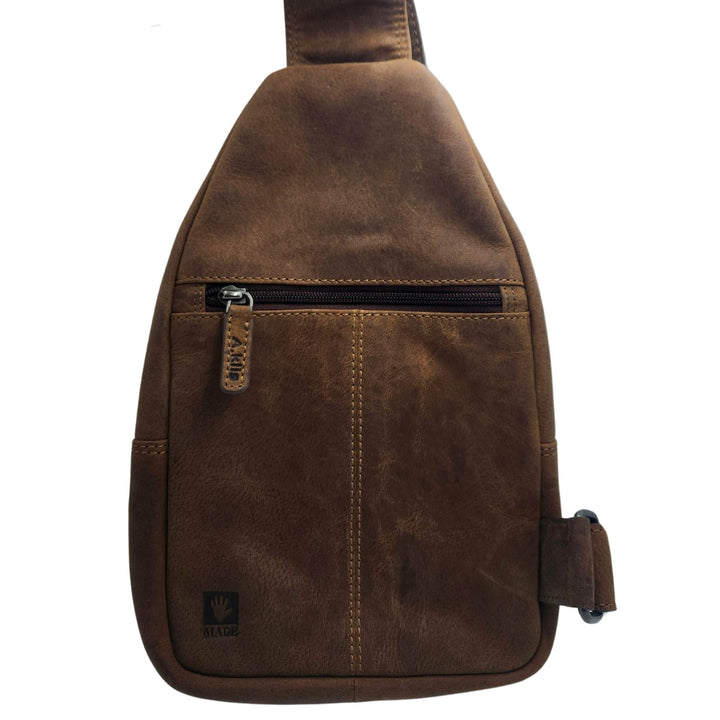 Sac Adrian Klis 2217 avec bandoulière en cuir de bison vu de derrière