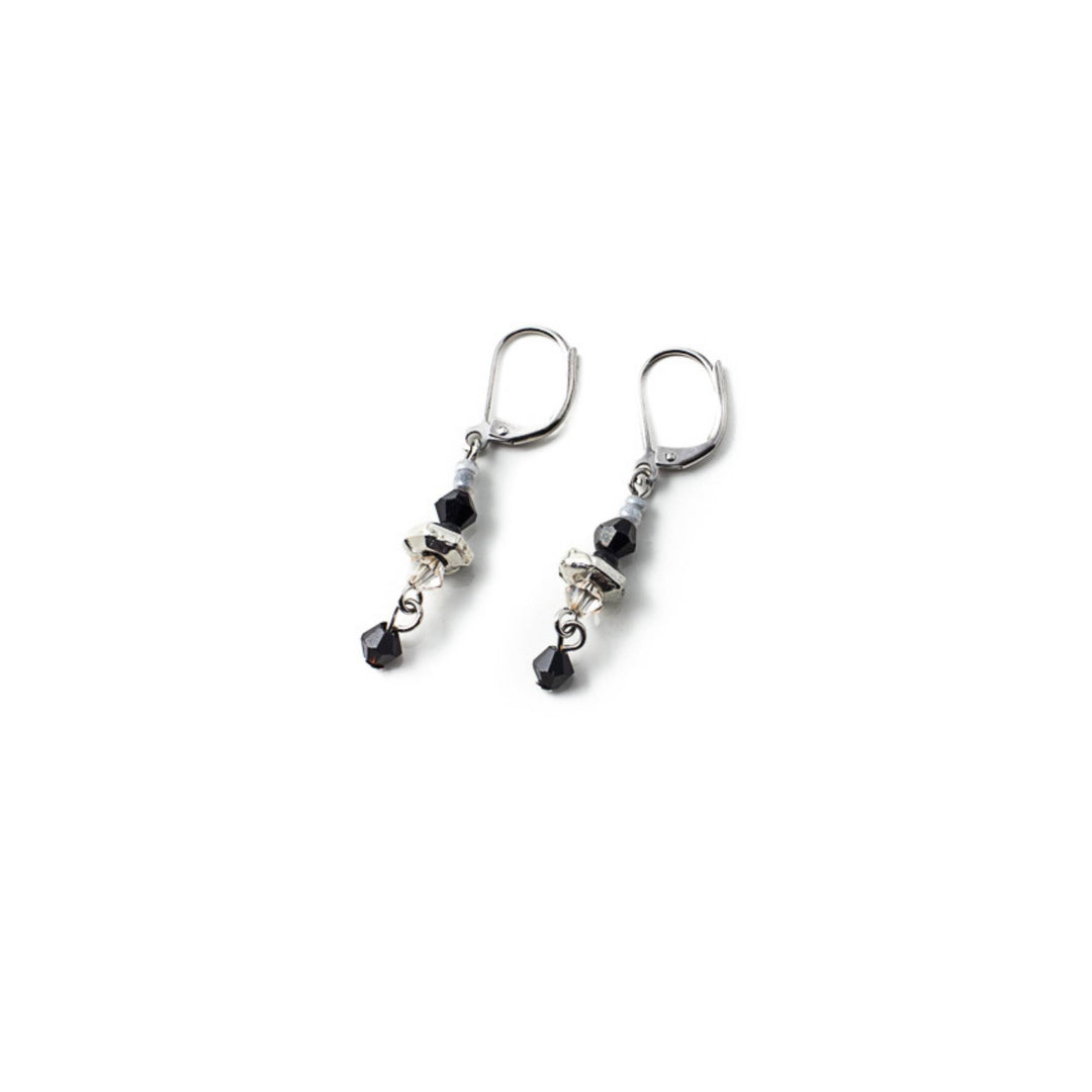 Boucles d'oreilles Edan par Anne-Marie Chagnon argentées et noires