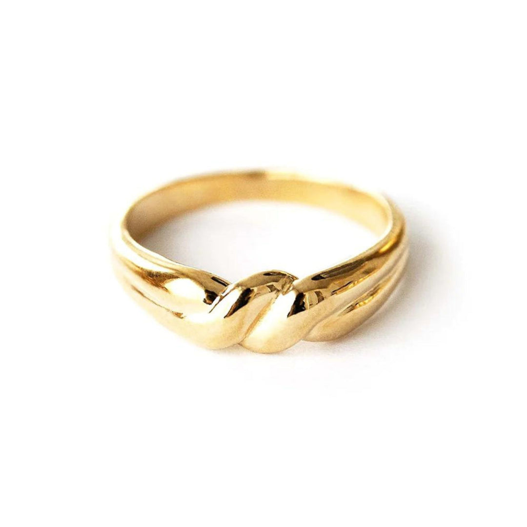 Bague dorée Knot par welldunn