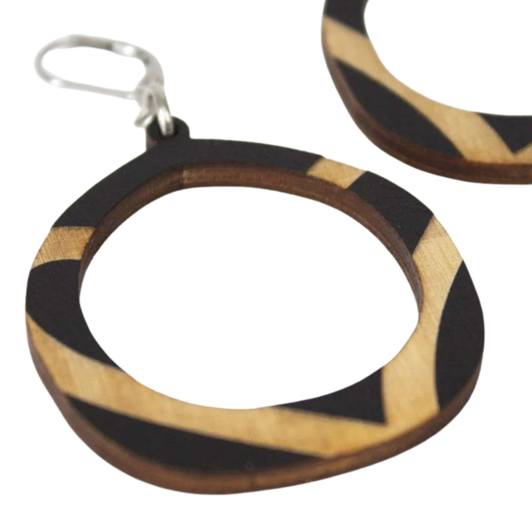 Boucles d'oreilles Festive noir en bois par Rebelles des bois