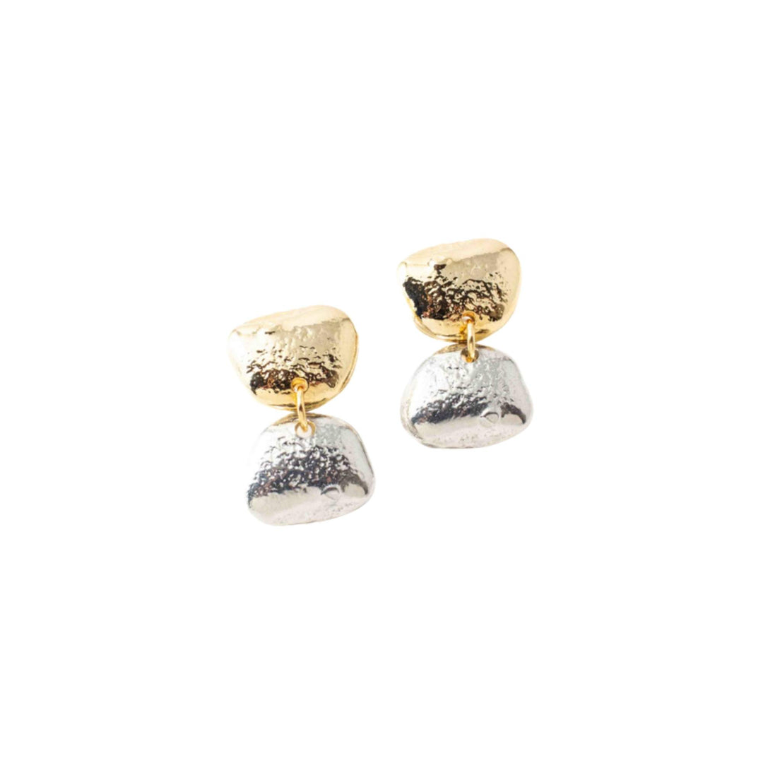 Boucles d'oreilles Jenna argenté et or par Anne-Marie Chagnon