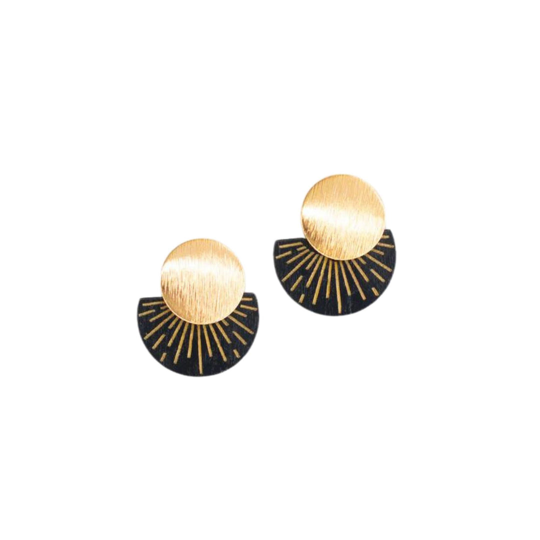 Boucles d'oreilles en bois Vénus noir par Rebelles des bois