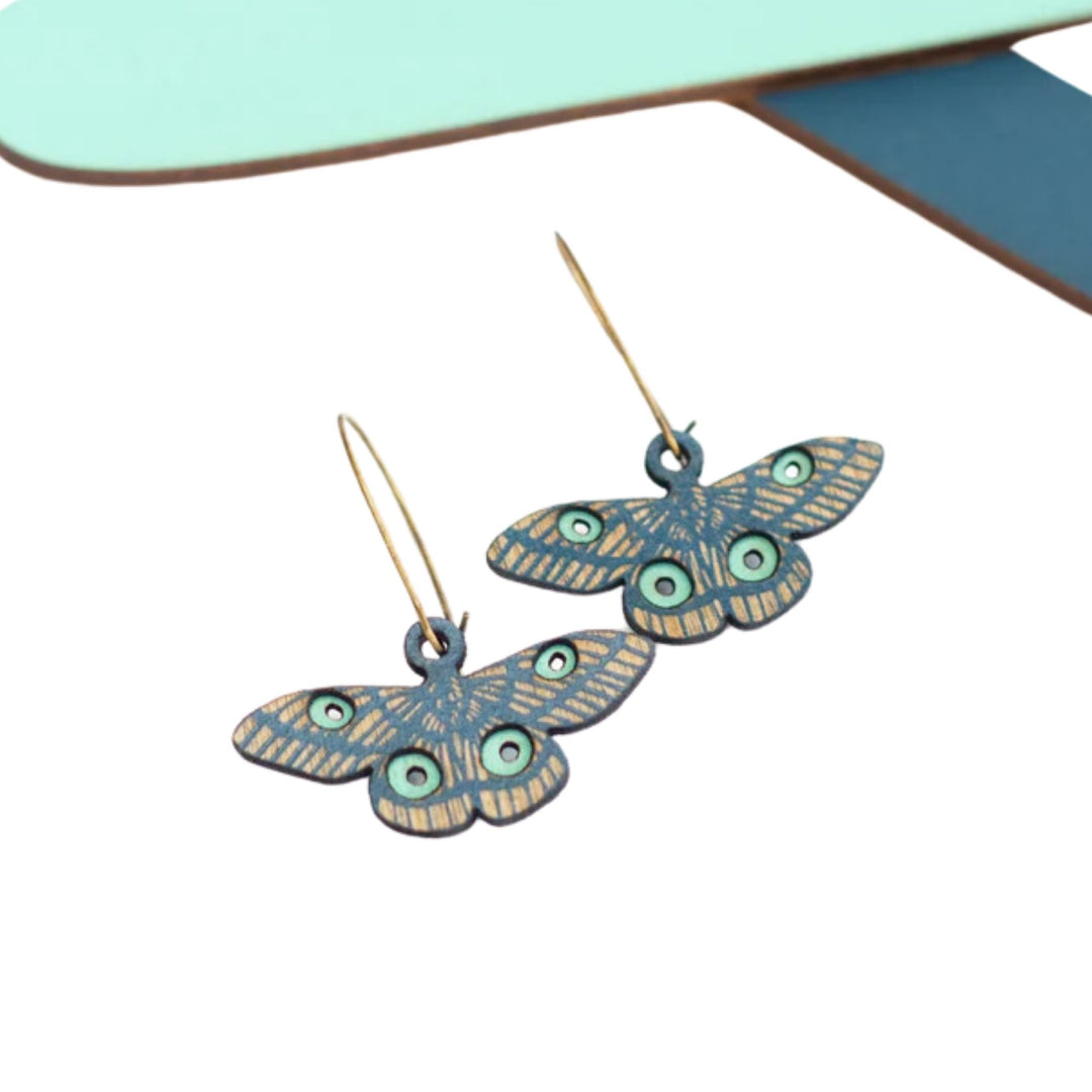 Boucles d'oreilles en forme de papillons bleus et turquoise par Rebelles des bois