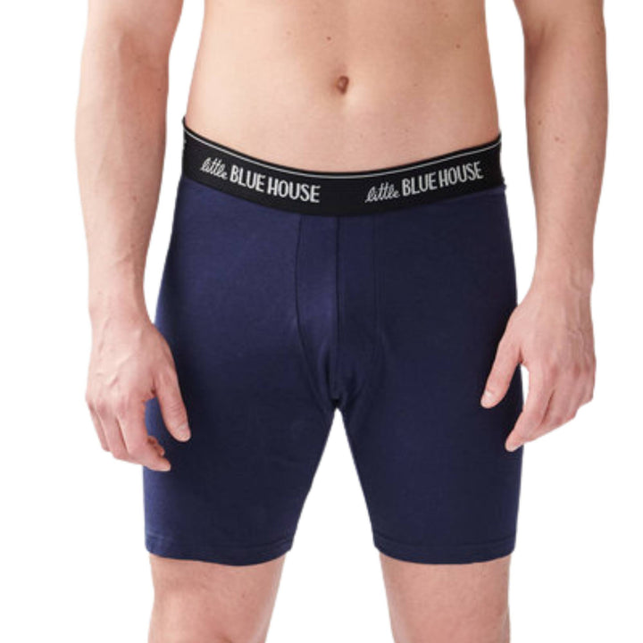 Mannequin portant un Boxer pour homme bleu avec Papa bear par Hatley vu de devant
