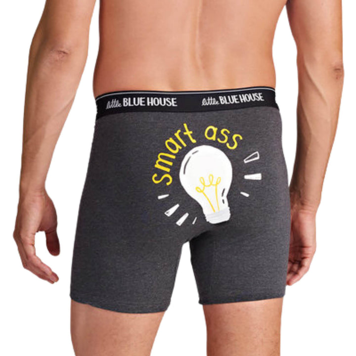 Mannequin portant un Boxer pour homme smart ass gris par Petite maison bleue par Hatley vu de derrière