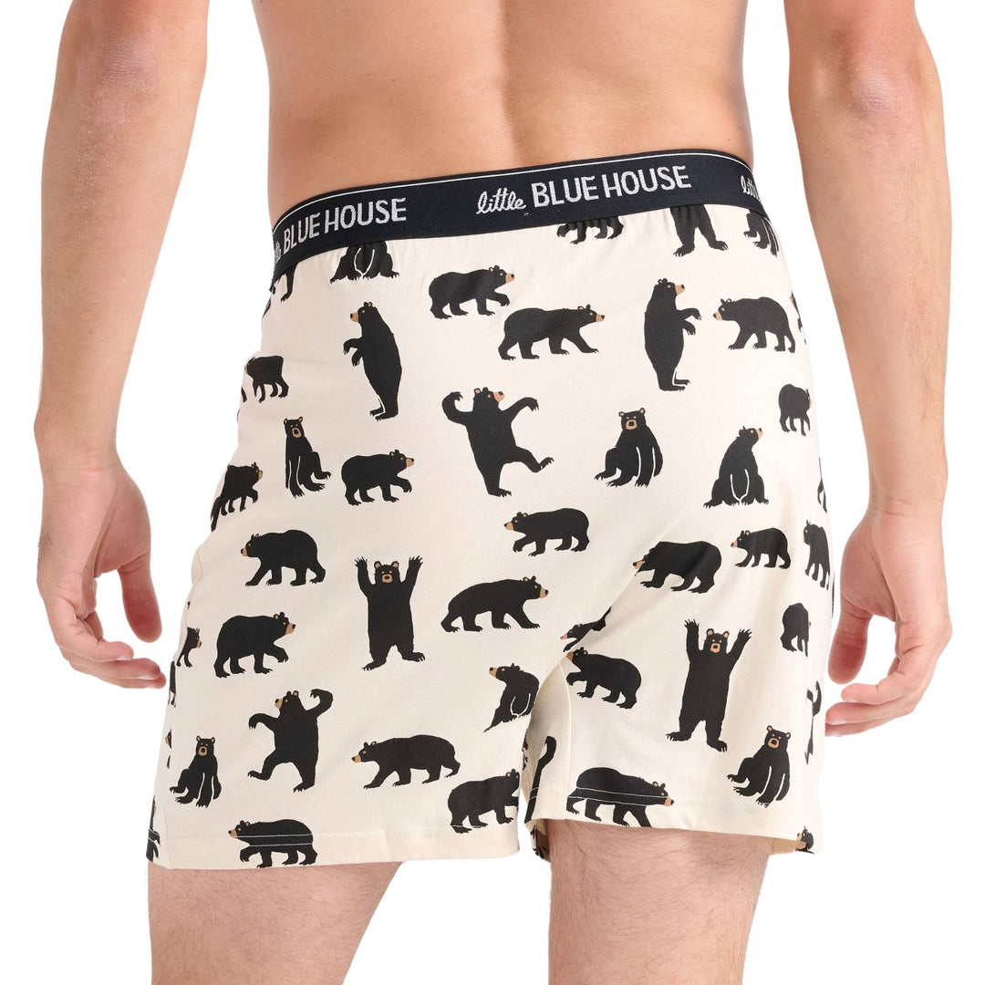 Homme portant des boxers blancs avec ours noirs par La petite maison bleue par Hatley