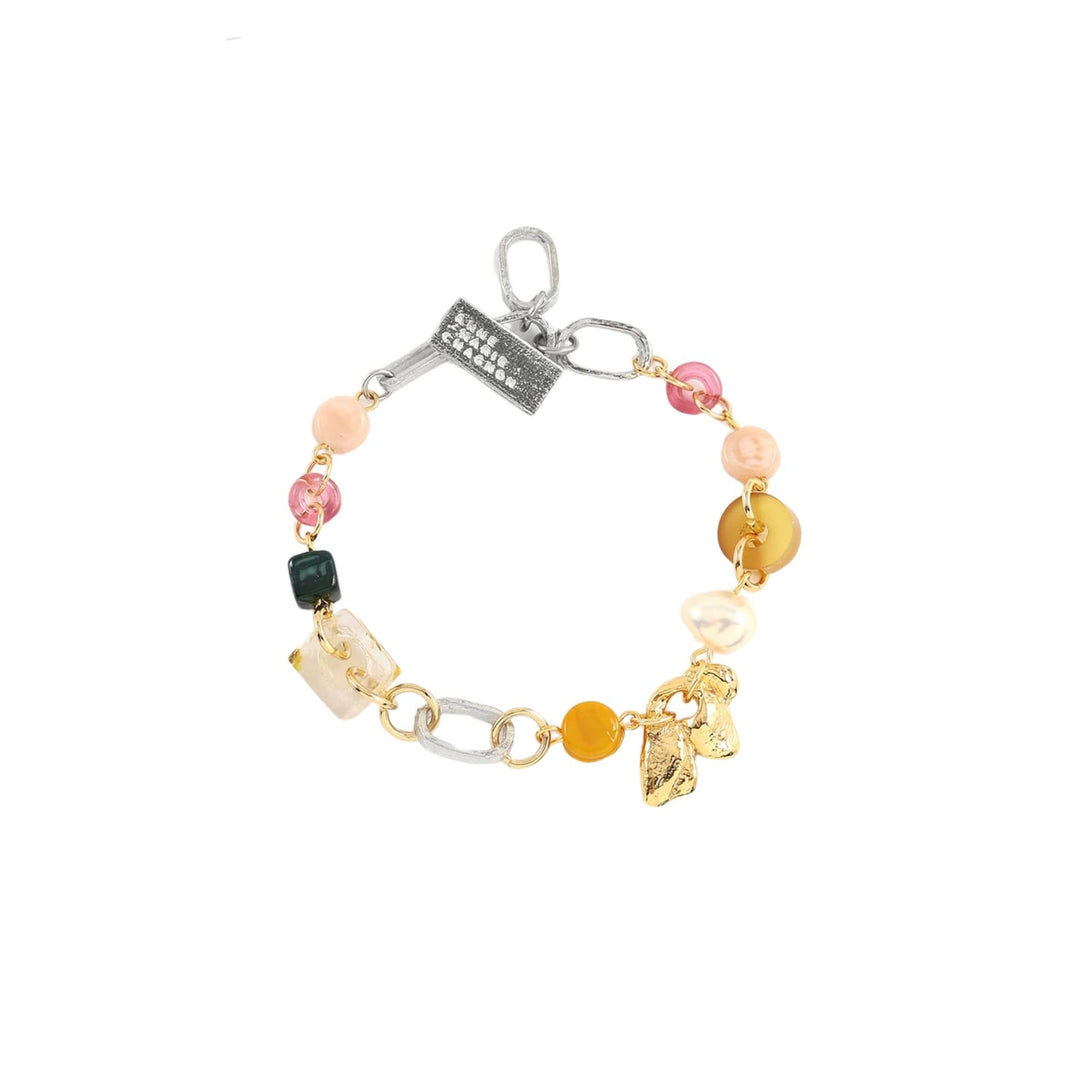 Bracelet Elnath avec billes jaunes et roses par Anne-Marie Chagnon