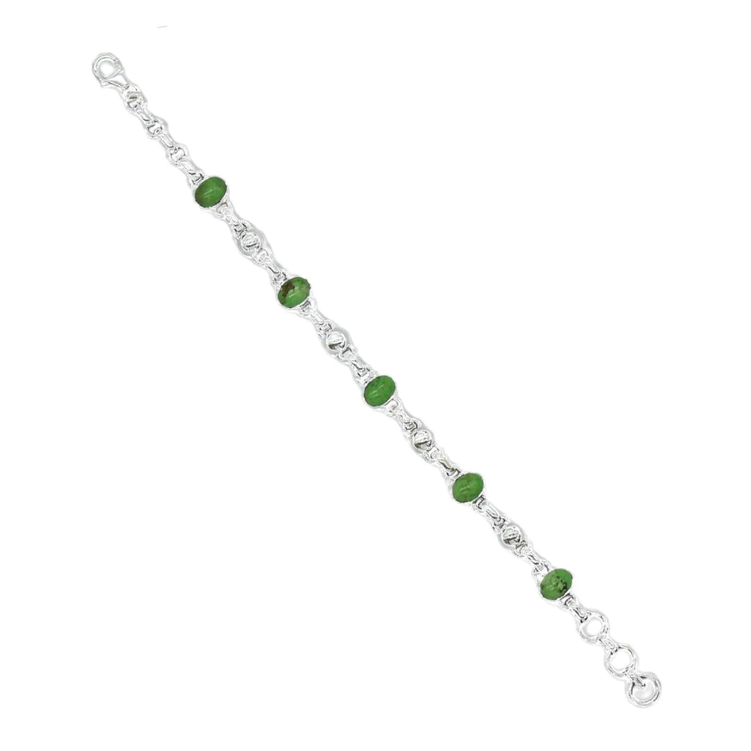 Bracelet en argent avec Gaspéite par Gemmes Québec