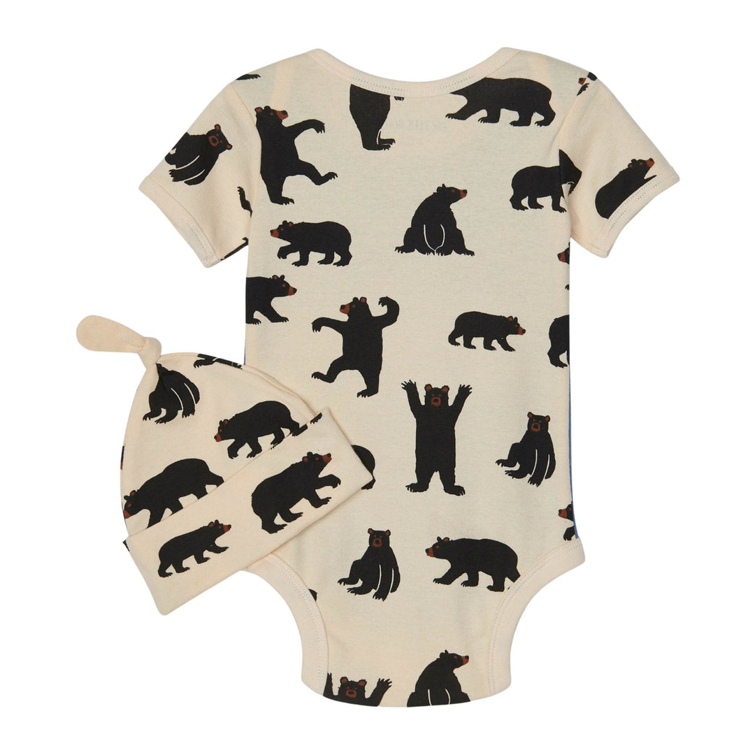 Cache-couche avec un motif d'ours par La petite maison bleue vu de derrière