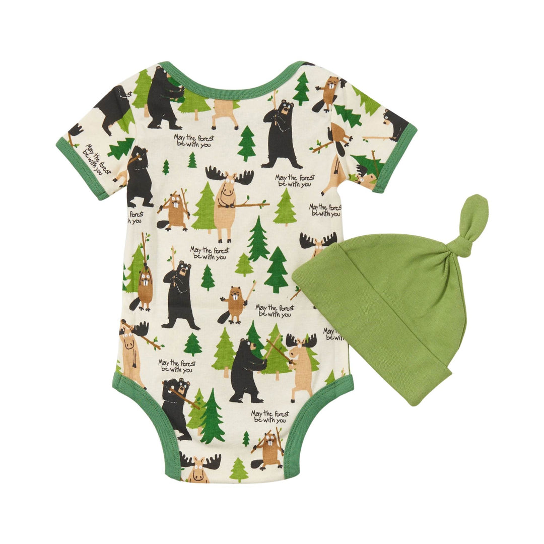 Cache-couche Que la forêt soit avec toi vert avec animaux par Hatley vu de derrière