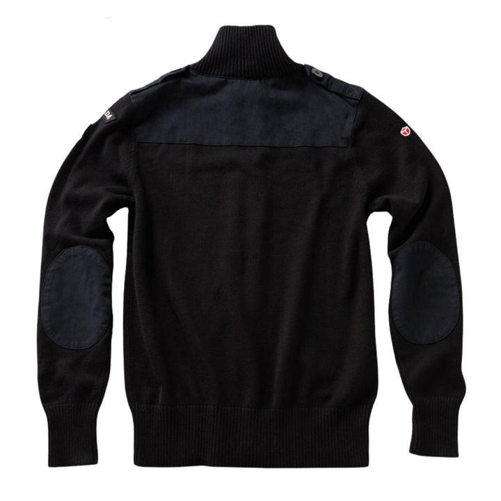 Cardigan marine à fermeture éclair canadien par Red Canoe vu de derrière
