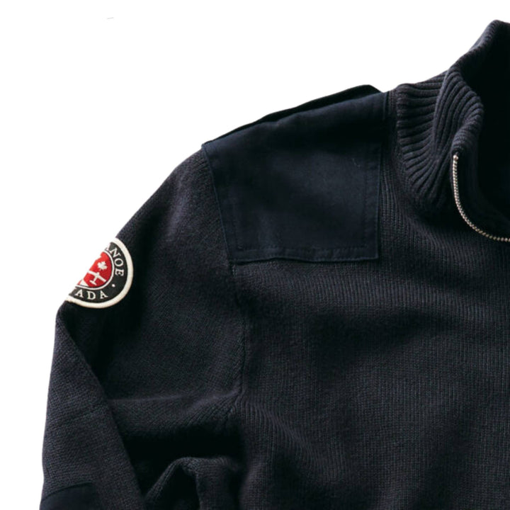 Détails du Cardigan marine à fermeture éclair canadien par Red Canoe