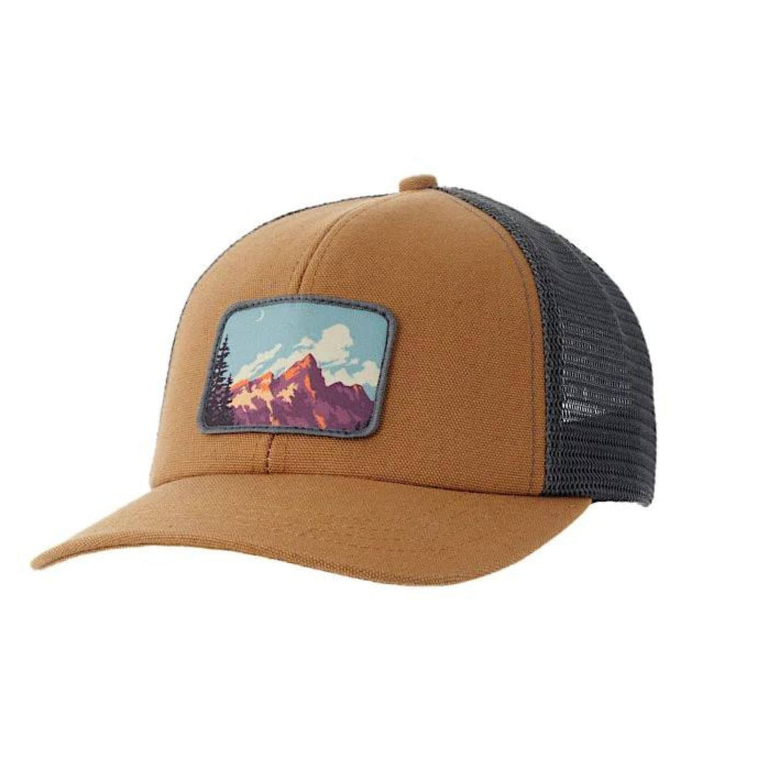 Casquette marron Ambler avec filet noir et motif de paysage sur le devant