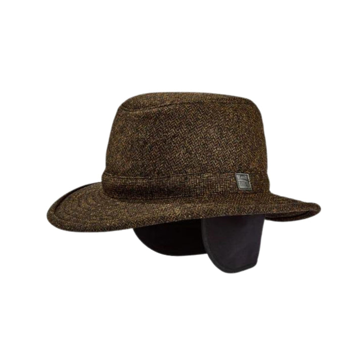Chapeau Tilley Tec-Whool vert olive vu de 3/4 avec ses oreilles sorties