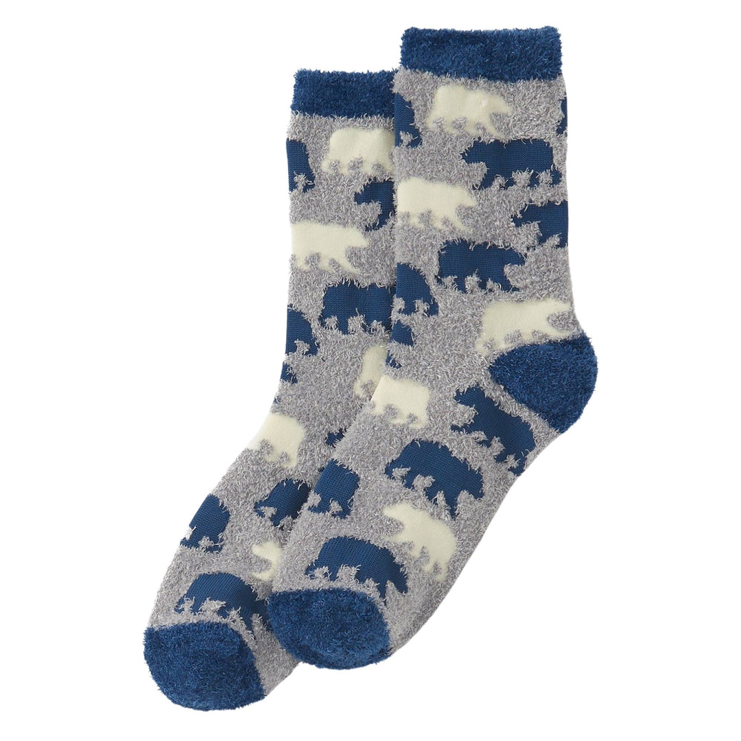 Chaussettes grises et bleues avec motif d'ours en peluche par La petite maison bleue par Hatley