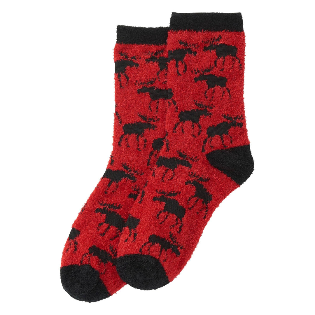 Chaussettes douces rouges avec orignaux noirs par La petite maison bleue par Hatley