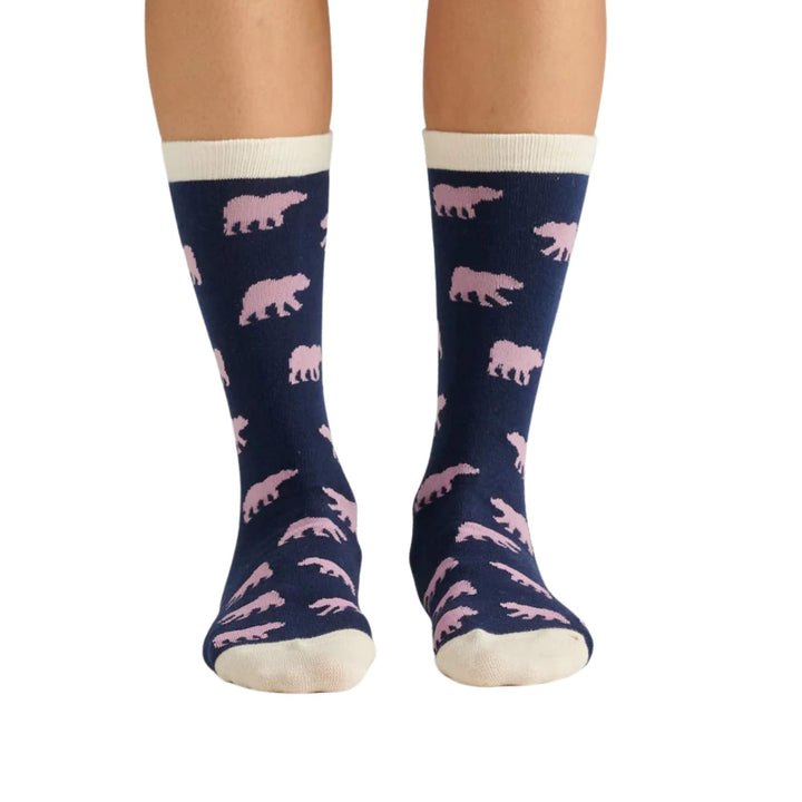 Chaussettes femme mama bear par La petite maison bleue par Hatley vues de devant