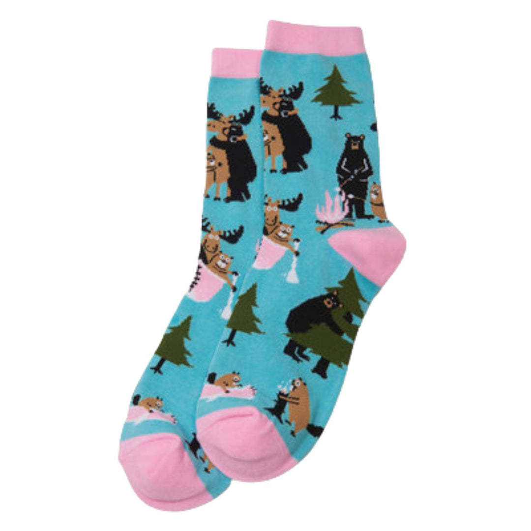 Chaussettes pour femmes bleues et roses Vie dans la nature par Petite maison bleue par Hatley