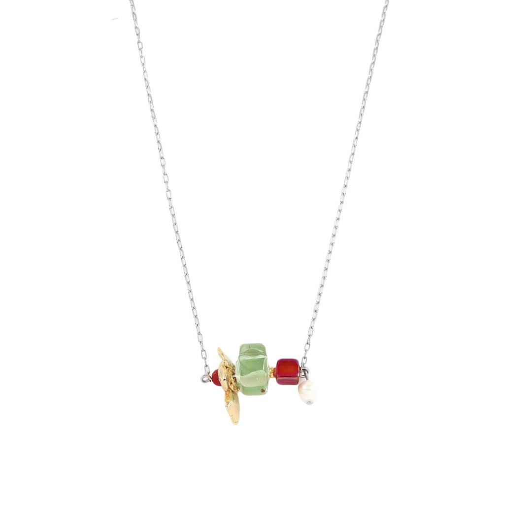 Collier Cassiopée argent avec pierres de couleurs différentes par Anne-Marie Chagnon