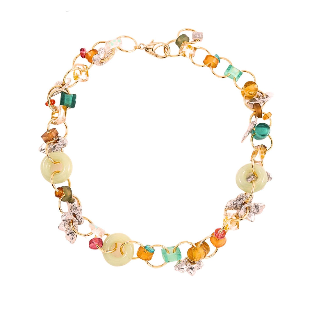 Collier Polaris couleur Primavera par ANne-Marie Chagnon avec des billes de couleurs différentes