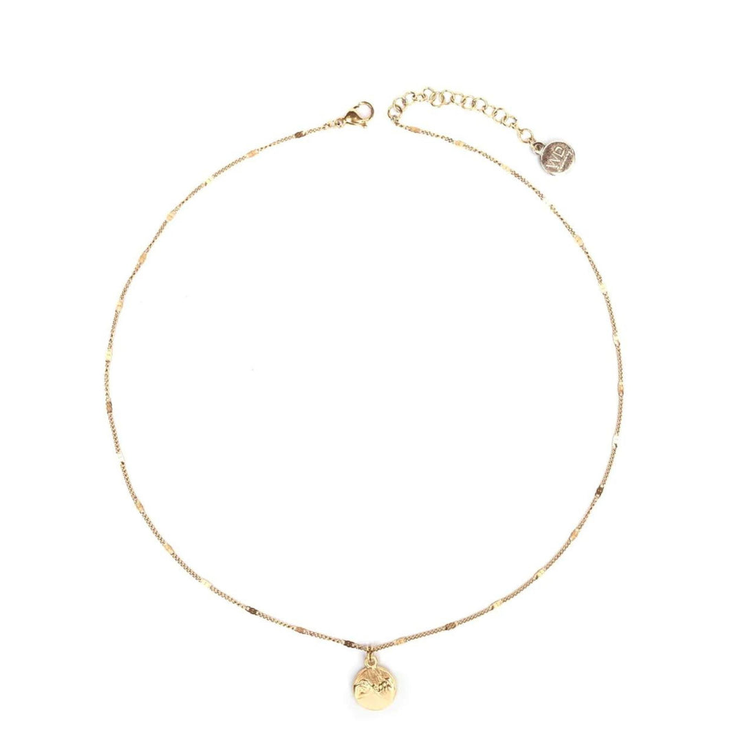 Collier doré avec pendentif rond par welldunn