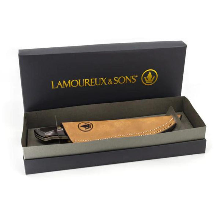 Couteau Lamoureux and sons Anticosti en bois d'ébène dans sa boîte