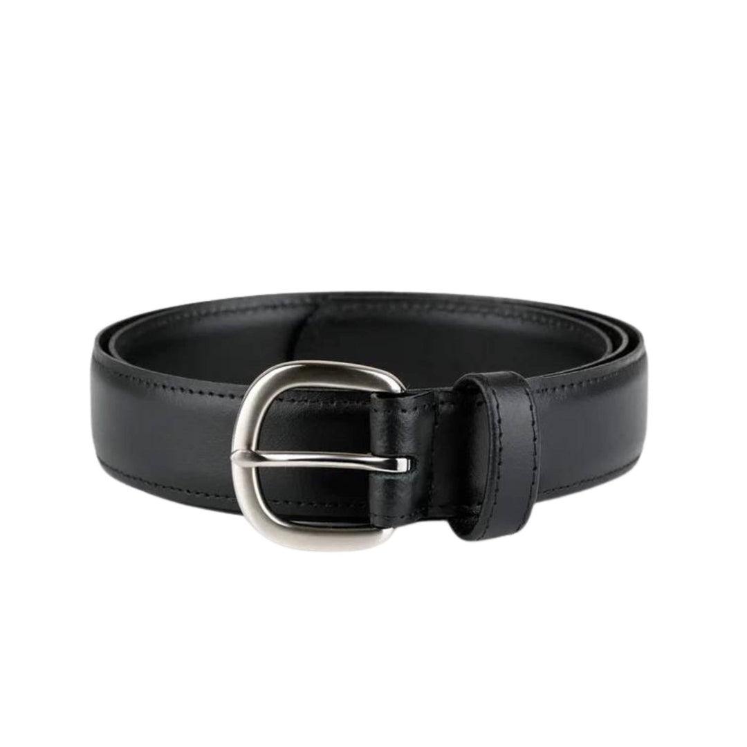 Ceinture en cuir enroulée sur elle même avec une boucle argentée par Milo and Dexter
