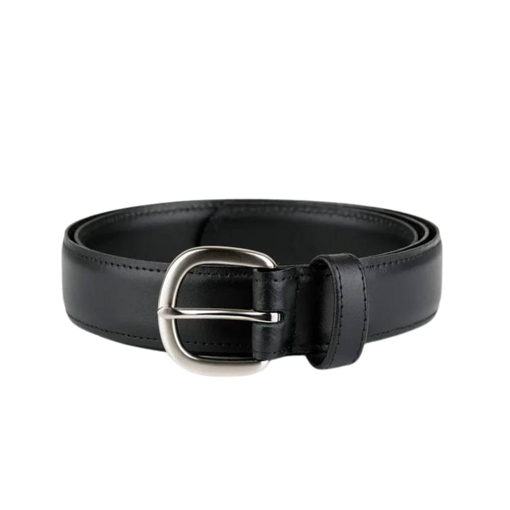 Ceinture en cuir enroulée sur elle même avec une boucle argentée par Milo and Dexter