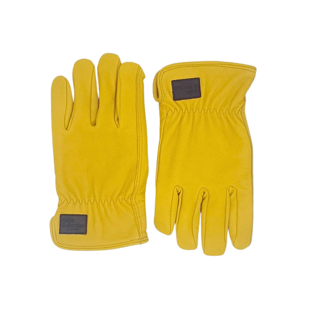 Gants en cuir jaune doublés par Milo and Dexter