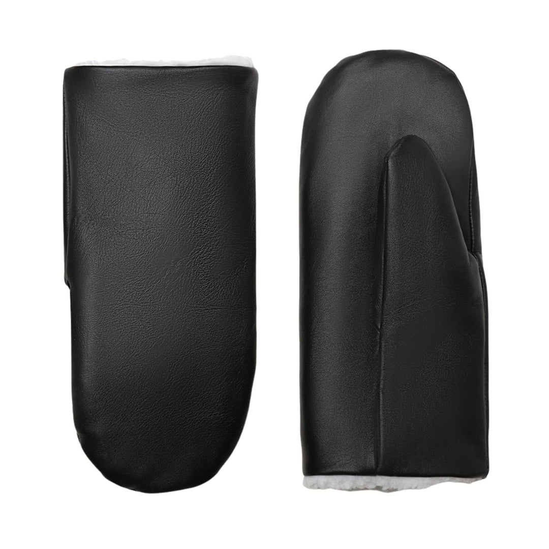 Mitaines en cuir classique noir par Milo and Dexter côte à côte