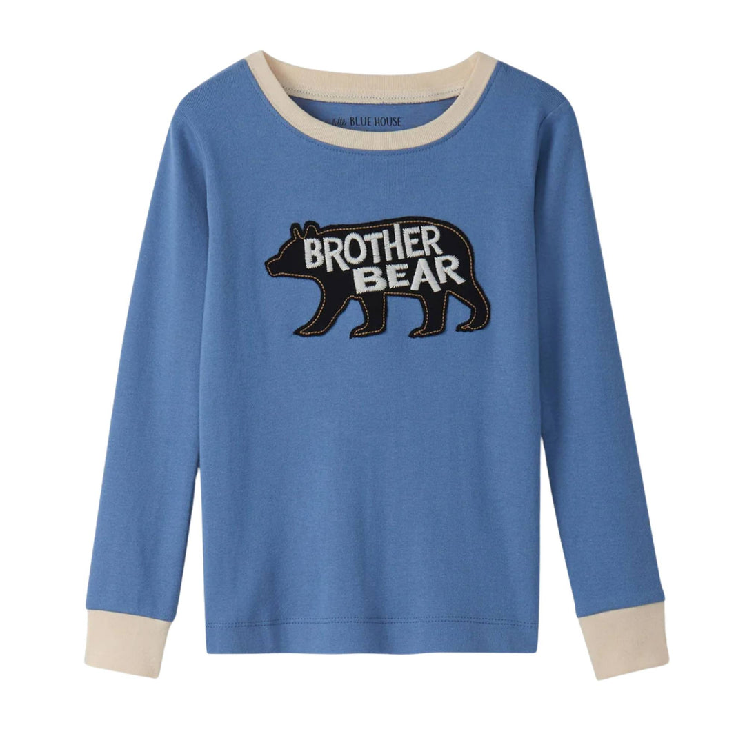 Haut d'un Ensemble de pyjama pour enfant bleu avec un imprimé d'ours par La petite maison bleue
