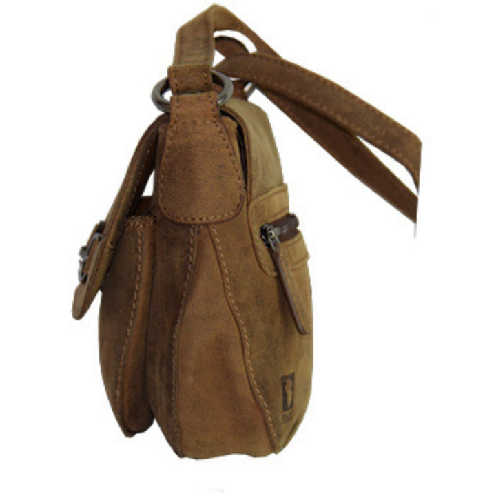 Sac à main en cuir de bison 2790 avec boucle décorative vu de côté par Adrian Klis