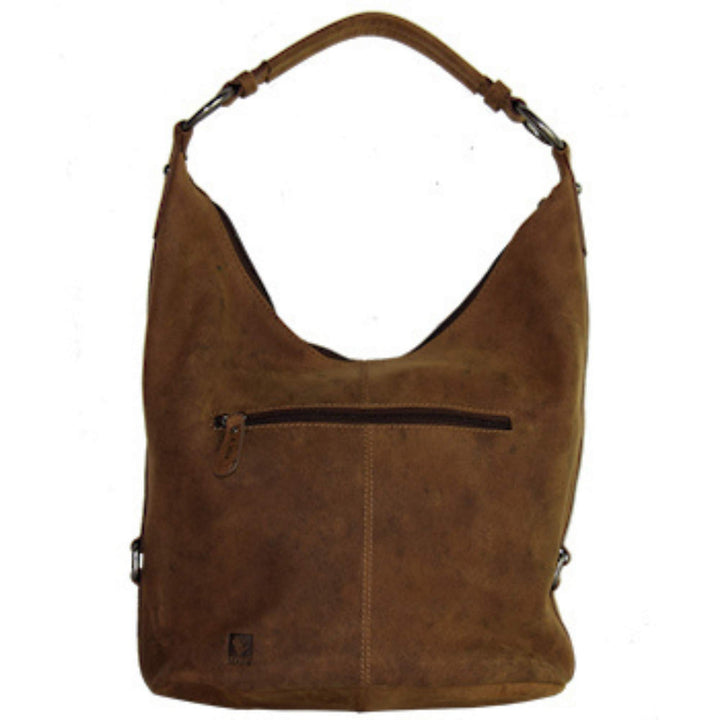 Sac à main fourre-tout avec bandoulière 2793 en cuir de bison par Adrian Klis vu de derrière