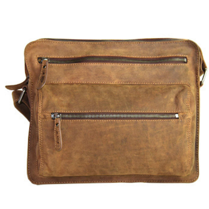 Sac à mains en cuir de bison avec 2 pochettes sur le devant par Adrian Klis