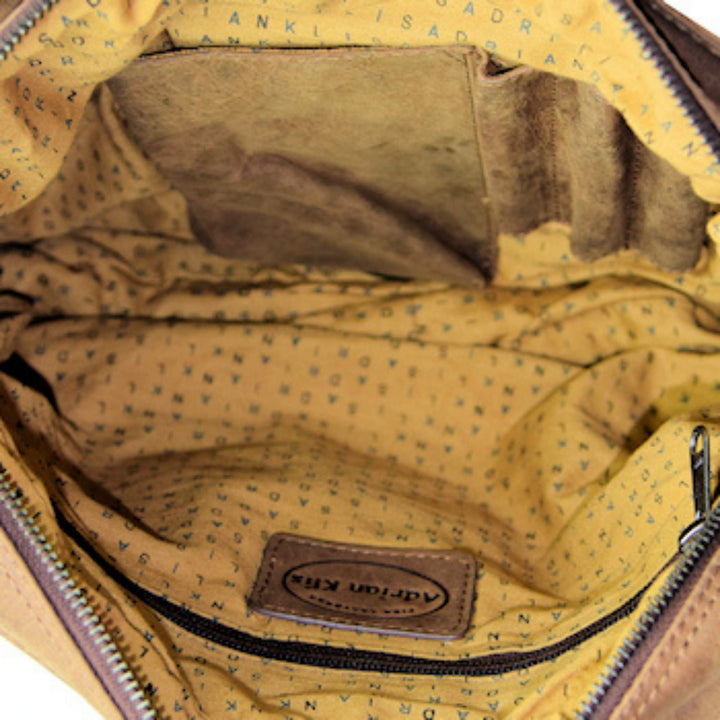 Sac à mains en cuir de bison avec compartiments à l'intérieur par Adrian Klis