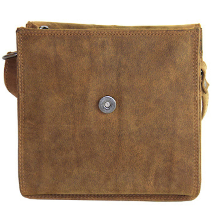 Sac en cuir de bison adrian klis 2455 vu de face avec rabat ouvert