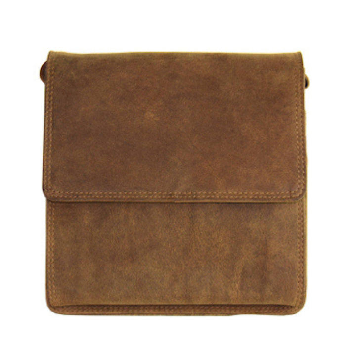 Sac en cuir de bison adrian klis 2455 vu de face avec rabat