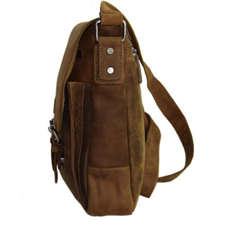 Sac Adrian Klis en cuir de bison 2908 vu de côté