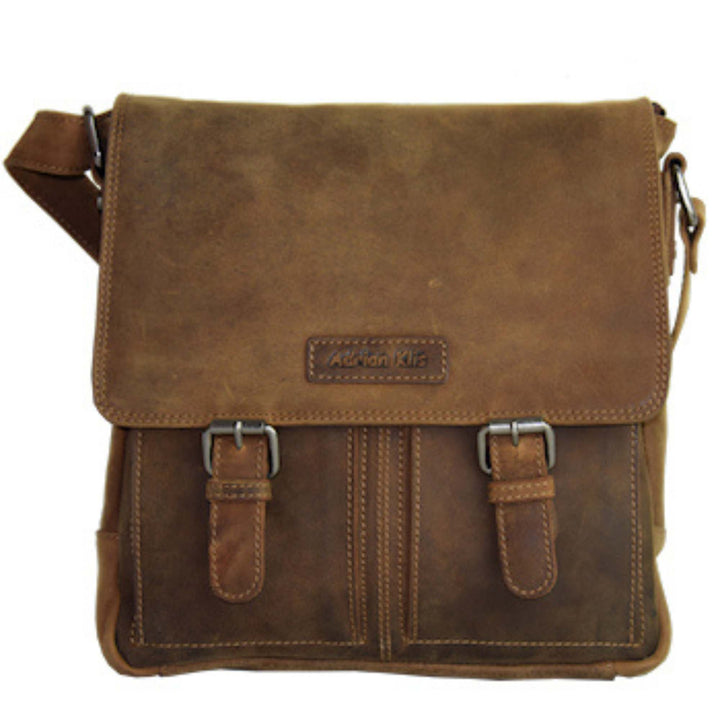 Sac Adrian Klis en cuir de bison 2908 vu de devant fermé