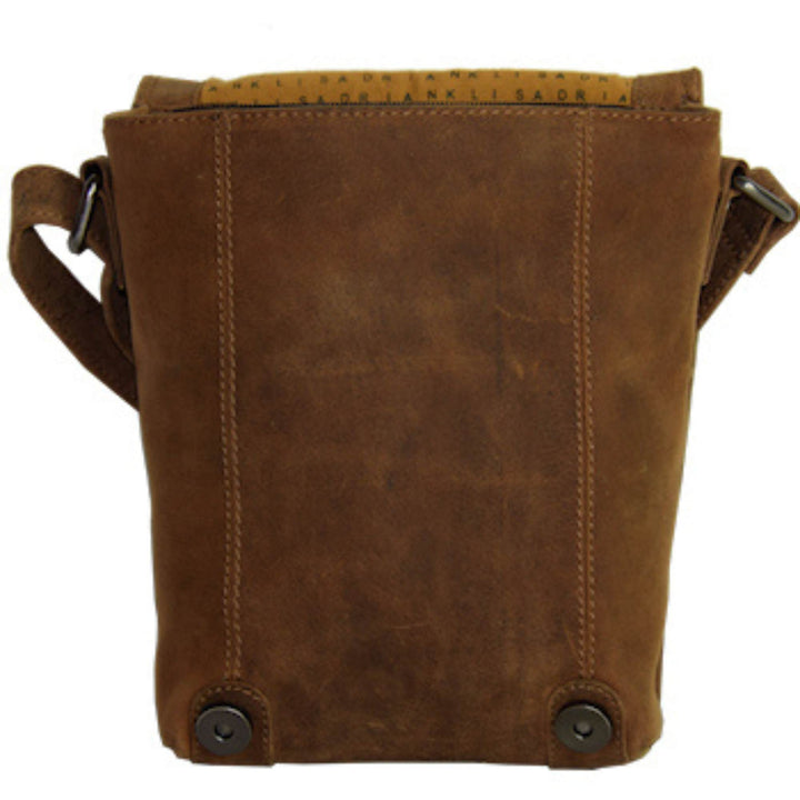 Sac Adrian Klis 2923 en cuir de bison vu de devant ouvert