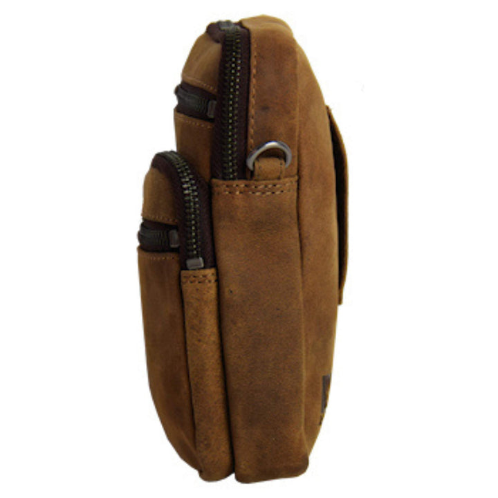 Sac Adrian Klis en cuir de bison 2927 vu de côté