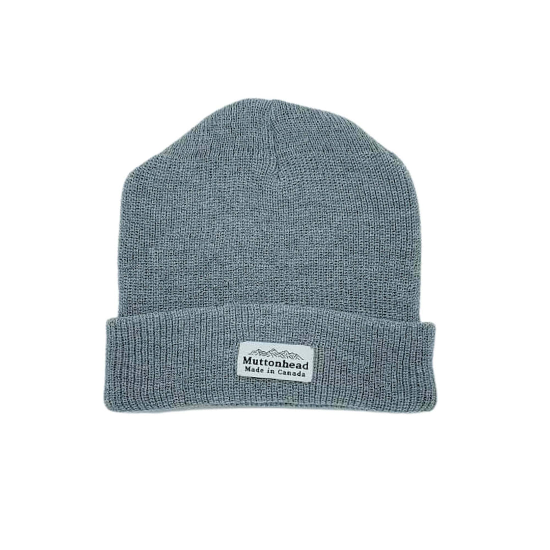 Tuque Muttonhead en laine grise avec le logo cousu sur le devant