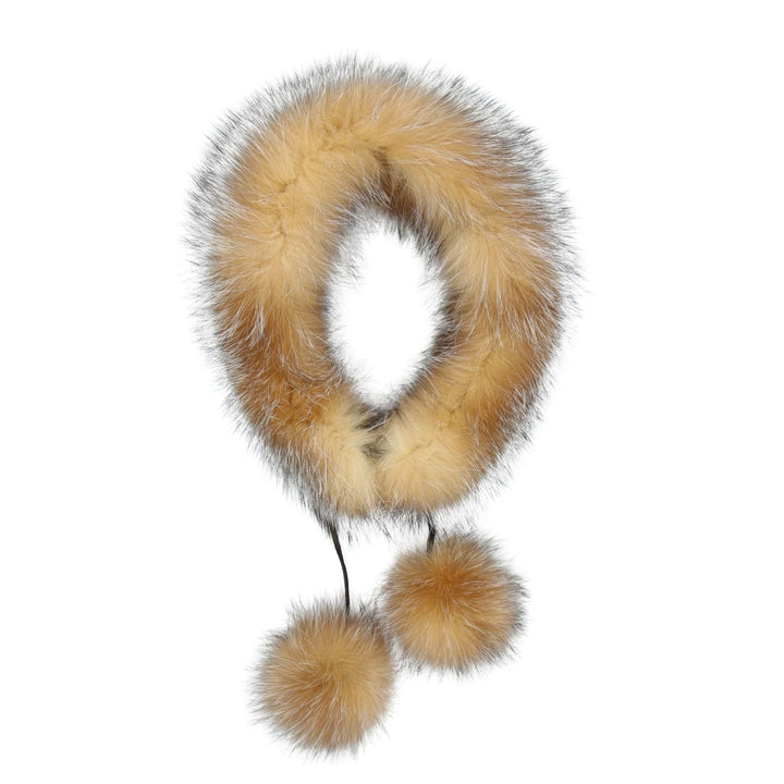 Bandeau de fourrure à 2 pompoms en rrenard crystal Fourrures audet
