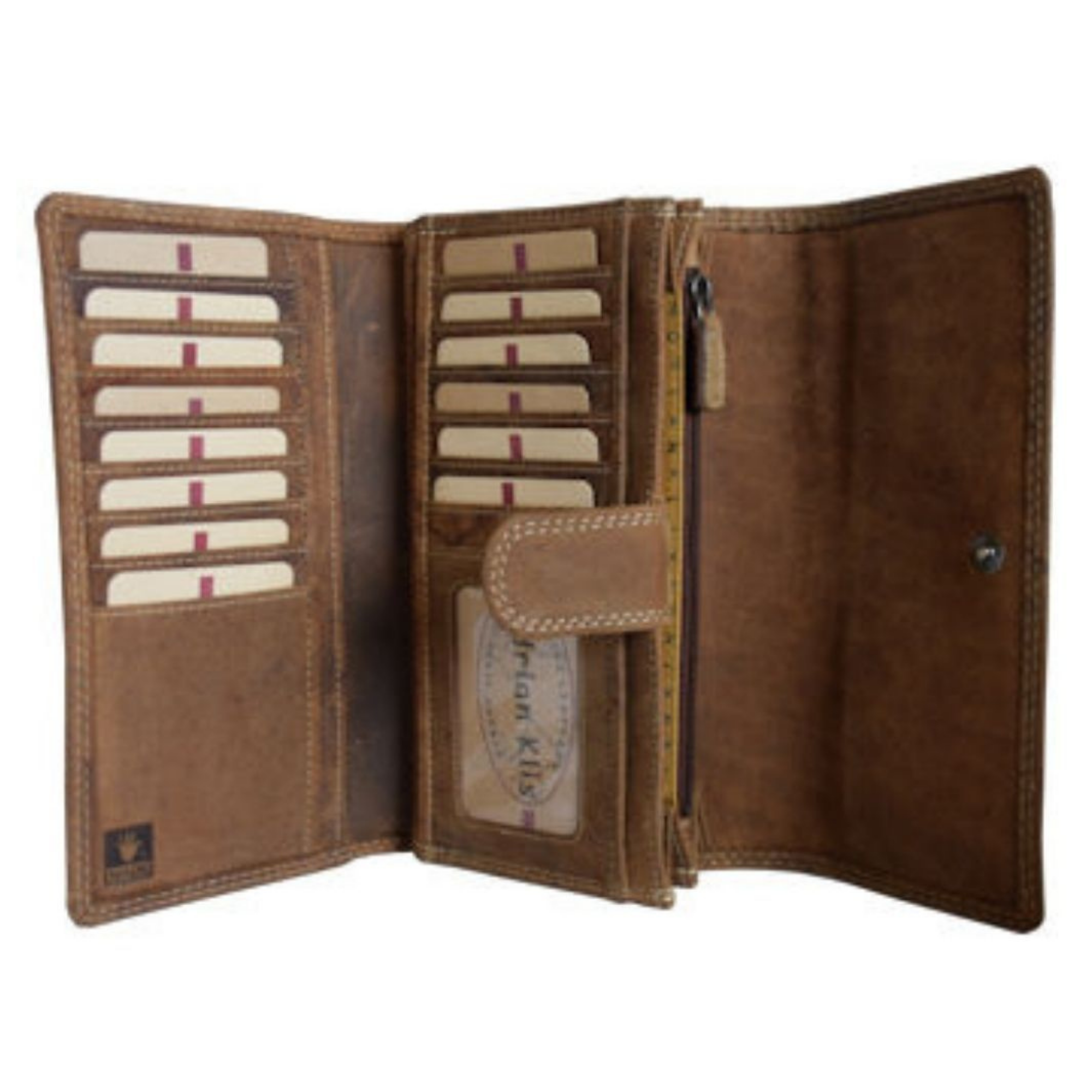Checkbook wallet for woman in buffalo leather – Artisans Canada
