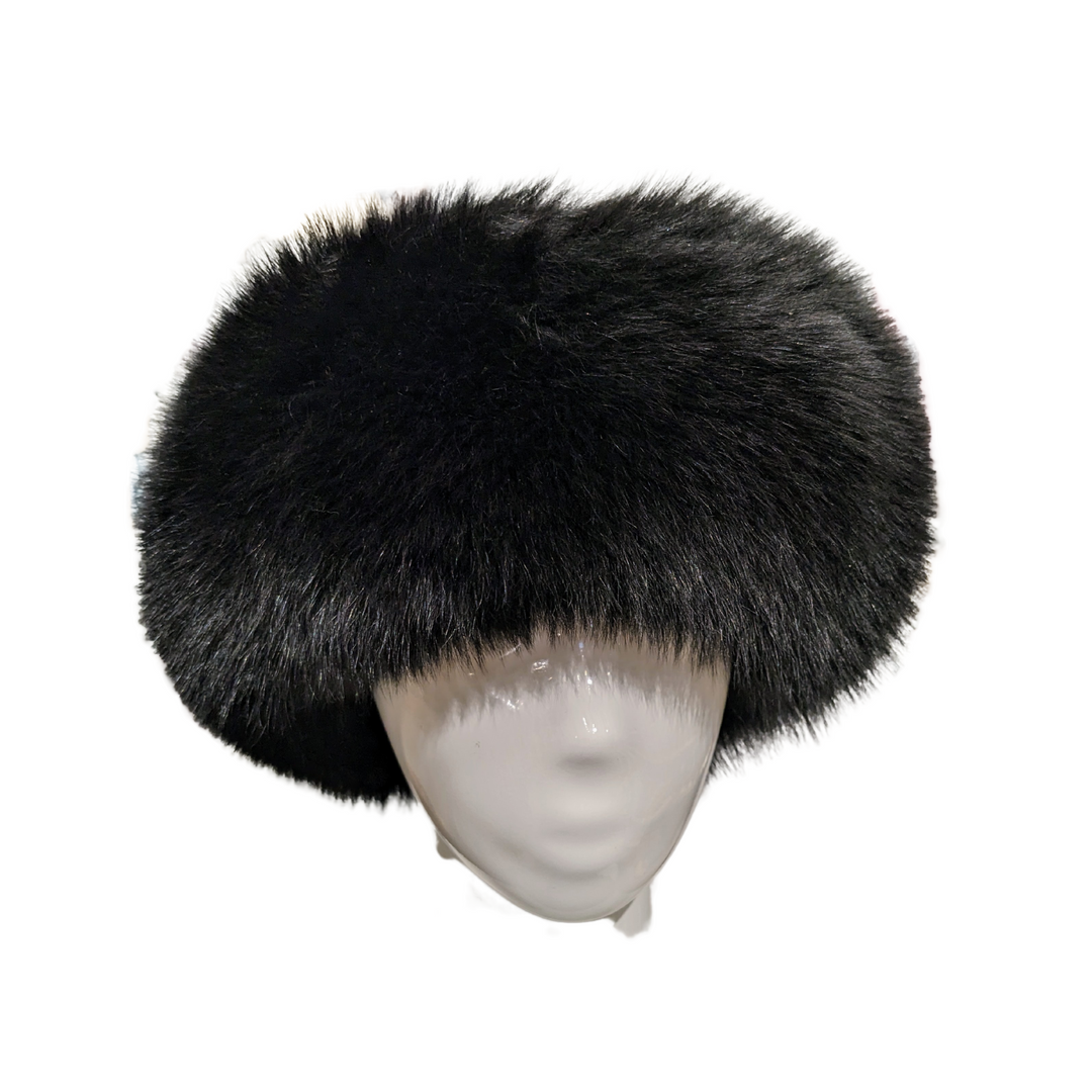 Chapeau de Fourrure, style Cloche - Renard et Castor rasé - Noir