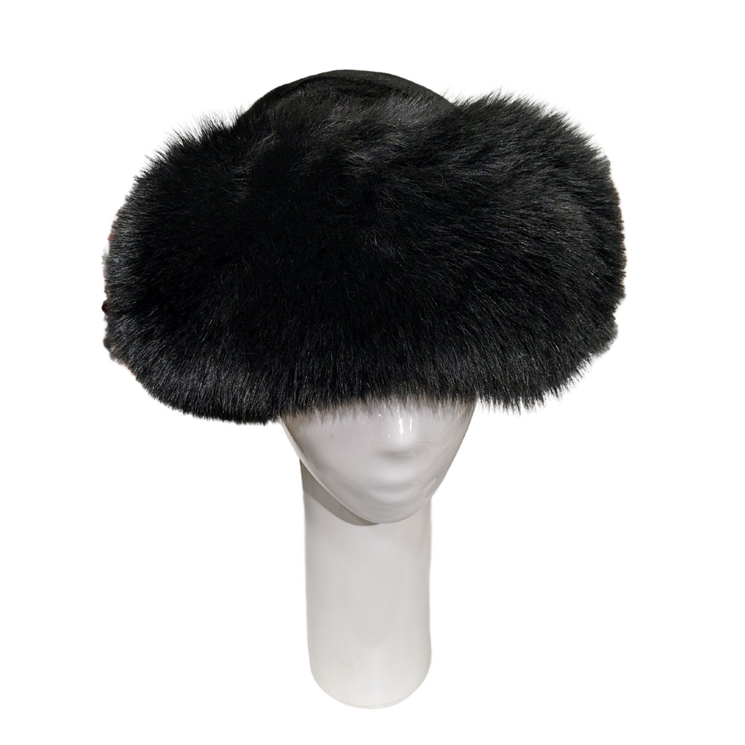 Chapeau de Fourrure, style Cloche - Renard et Castor rasé - Noir